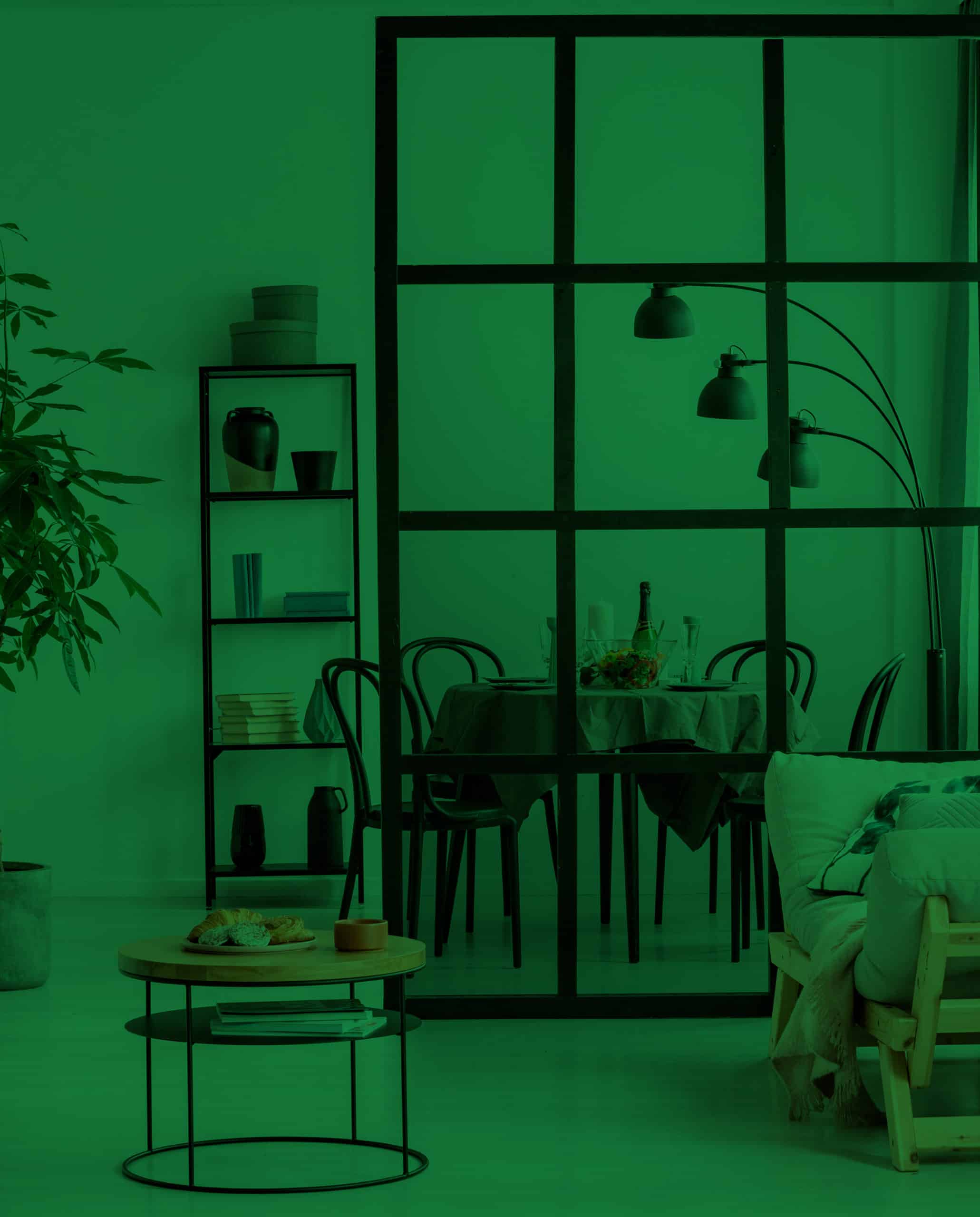 Film adhésif pour vitrage transparent couleur vert menthe